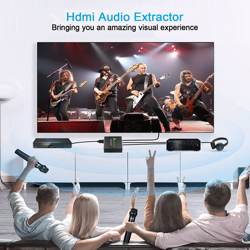  [AUSTRALIA] - HDMI 2.0 Audio Extractor 4K 60Hz,HDMI to HDMI+SPDIF Optical 5.1CH+Stereo 3.5mm,D-o-l-b-y Digital Audio De-embedder,CEC,18Gbps,HDR,with EDID/Down-Scale/HDCP 2.2/HDCP 2.3/Panel Switch,for PS5,Xbox etc