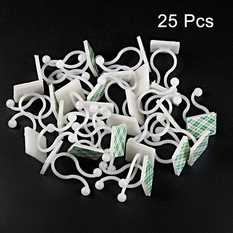  [AUSTRALIA] - uxcell Twist Lock Cable Wire Ties with Sticker Nylon U Shape Save Place 14mm Dia White 25pcs