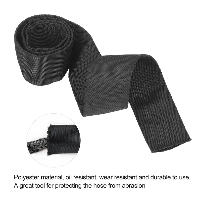  [AUSTRALIA] - Fydun Winch Rope Protector Polyester Winch Rope Protective Sleeve Black Universal for 3cm/1.18in Width Cable Line(1M) 1M