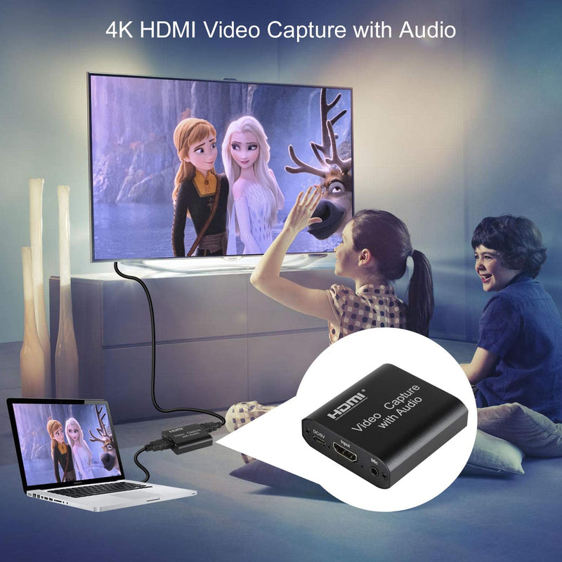  [AUSTRALIA] - DIGITNOW Video Capture Card 4K HDMI Video Capture Device with Loop Out, Full HD 1080P Game Capture Video Recorder for Live Streaming, Broadcasting or Video Conference