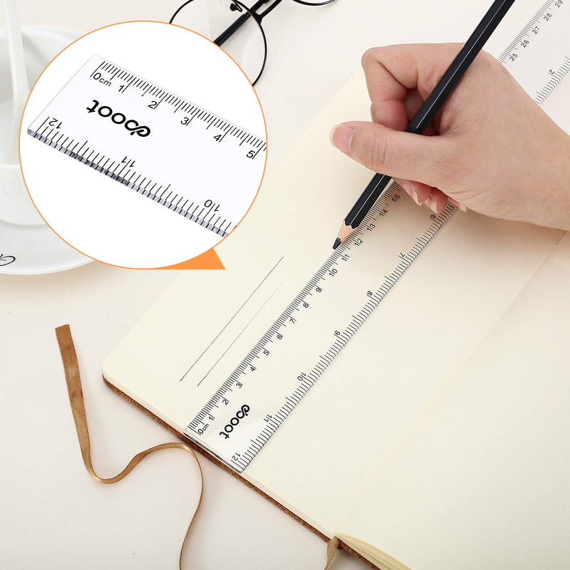  [AUSTRALIA] - 2 Pack Plastic Ruler Straight Ruler Plastic Measuring Tool for Student School Office (Clear, 12 Inch)