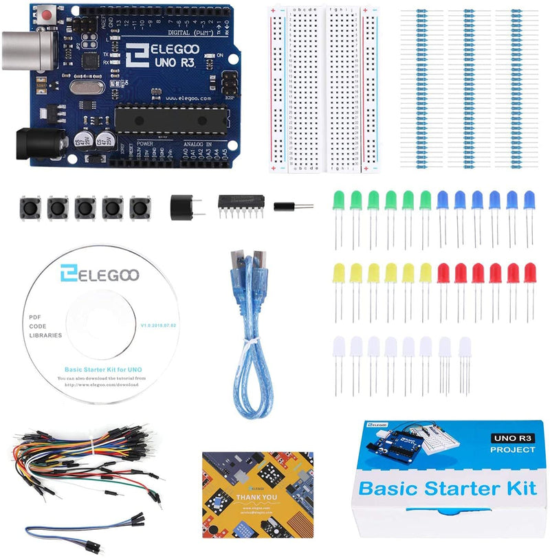  [AUSTRALIA] - ELEGOO UNO Project Basic Starter Kit with Tutorial and UNO R3 Compatible with Arduino IDE