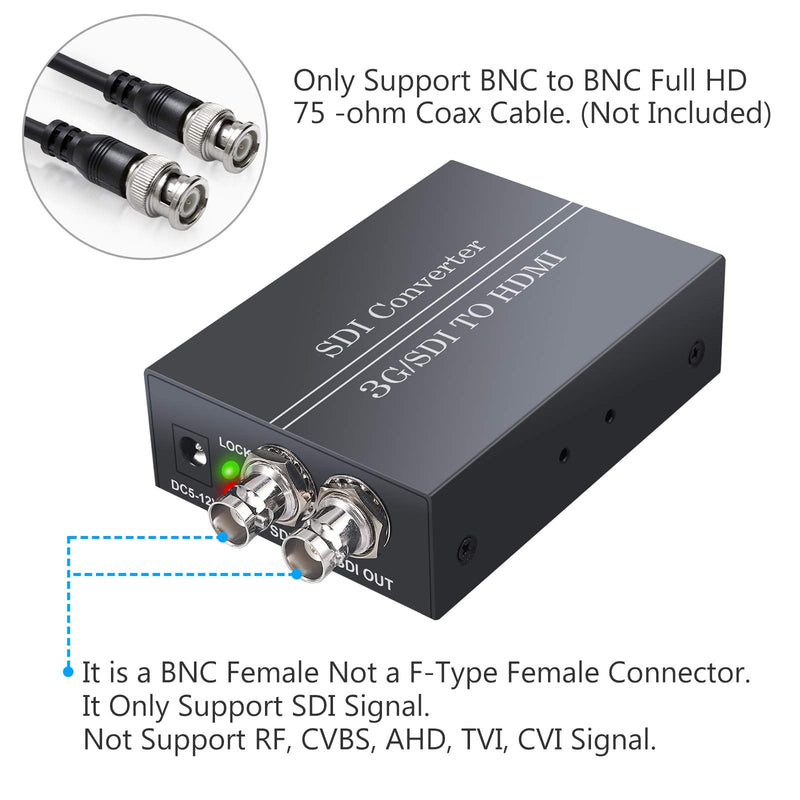  [AUSTRALIA] - eSynic SDI to HDMI, SDI to SDI, SDI to HDMI Converter Adapter with 5V Power Adapter Support SDI Loop Out 3G-SDI/HD-SDI/SD-SDI to Full HD 1080P HDMI and SDI Audio Video Converter for SDI Camera DVR TV