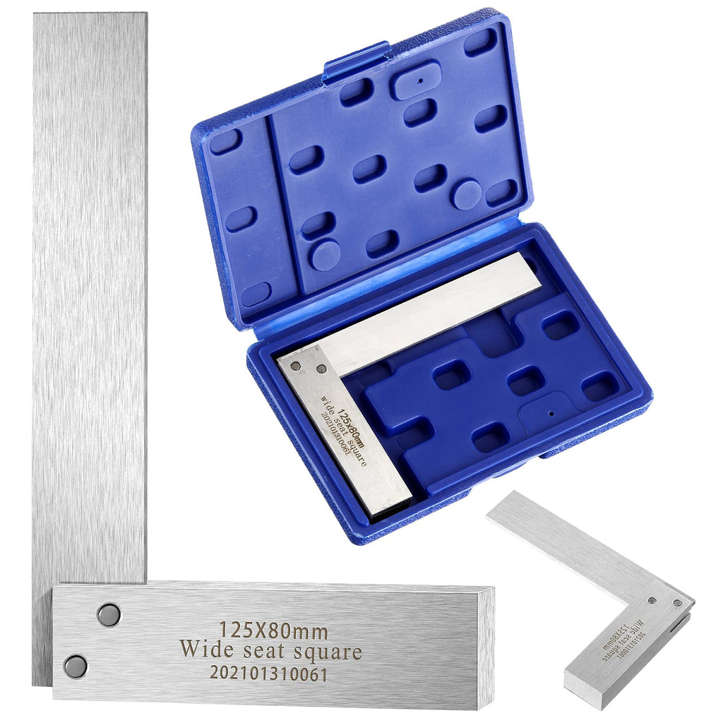  [AUSTRALIA] - Engineer Square Machinist Square Set Mechanical Steel High Precision Square Woodworking Wide Base Square Tool Wide Sitting Angle Square L-type Measuring Tool for Engineer Student (5 x 3.2 Inch) 5 x 3.2 Inch