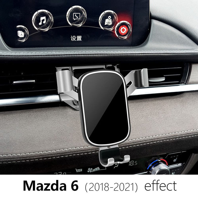  [AUSTRALIA] - musttrue LUNQIN Car Phone Holder for 2018-2021 Mazda 6 [Big Phones with Case Friendly] Auto Accessories Navigation Bracket Interior Decoration Mobile Cell Mirror Phone Mount