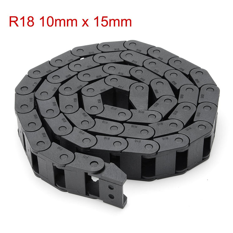  [AUSTRALIA] - uxcell R18 10mm x 15mm（Inner Hinner W）Black Plastic Cable Wire Carrier Drag Chain 1M Length for CNC