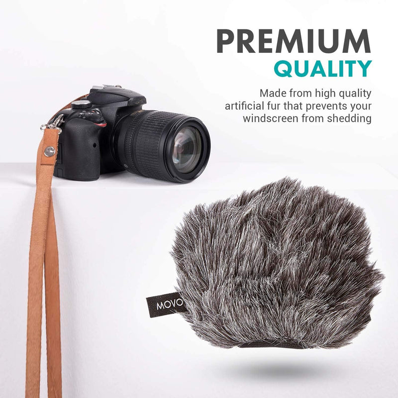  [AUSTRALIA] - Movo WS-G9 Furry Outdoor Microphone Windscreen Muff for Portable Digital Recorders up to 3" X 1.5" (W x D) - Fits the Zoom H4n, H4n PRO, H5, H6, Tascam DR-40, DR-05, DR-07 and More (Dark Gray)