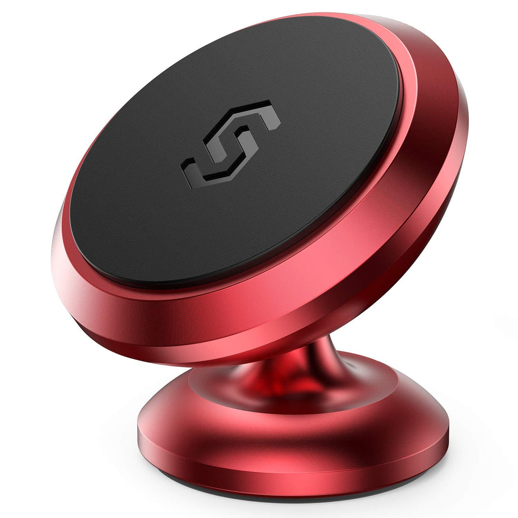  [AUSTRALIA] - Magnetic Phone Car Mount, Syncwire Car Phone Holder for Dashboard, Cell Phone Car Kits, 360° Adjustable Magnet Cell Phone Mount Compatible with iPhone, Samsung, LG, GPS, Mini Tablet - Red