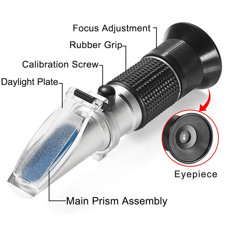 0-90% Brix Meter Refractometer,V-Resourcing Portable Hand Held Sugar Content Measurement for Sugar, Food, Fruit, Beverages Honey - LeoForward Australia