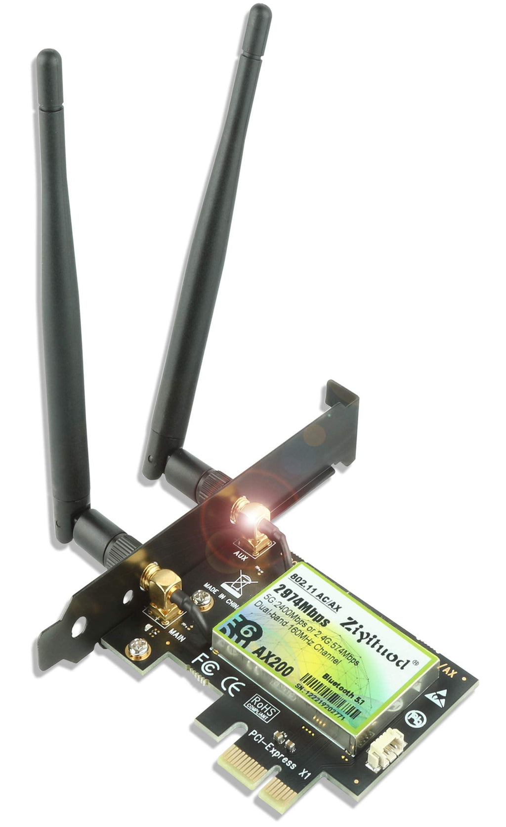  [AUSTRALIA] - ZYT 3000Mbps PCIe WiFi Card with Bluetooth5.1 for Desktop PC | Intel WiFi 6 AX200 | 5G 2.4G WiFi Bluetooth Card with 160MHz,OFDMA,MU-MIMO | Support Windows 10/11