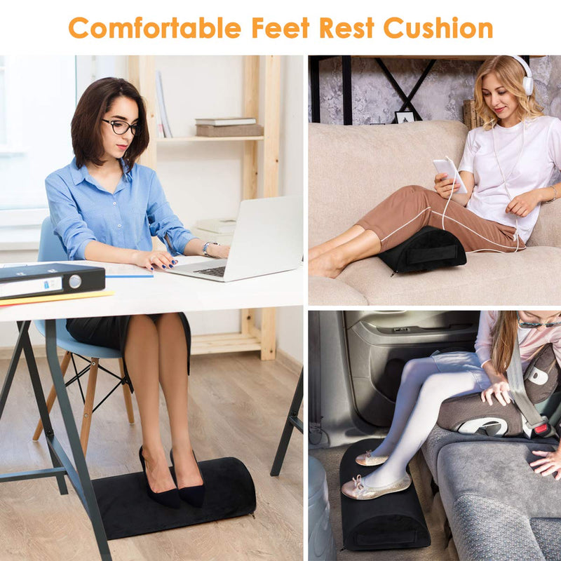 2021 Foot Rest Under Desk Cushion, Ergonomic Foot Stool with Handle Pure Memory Foam with Non-Slip Surface for Office, Home, Airplane, Travel - LeoForward Australia
