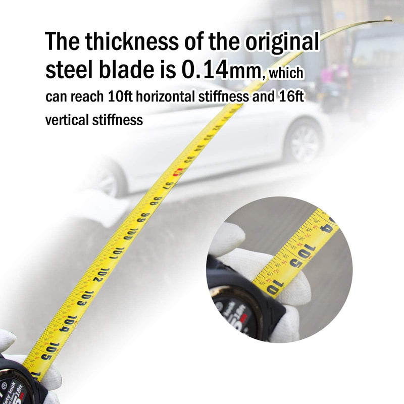  [AUSTRALIA] - ASSIST 18FT Measuring Tape by ASSIST 2.6m Level Standout, Both Side Printing Metal Blade,40% Thicker Blade,Heavy Duty,8 Times Longer Lifetime Than Normal one,Industray Grade 5.5M/18FT X 25mm/1"
