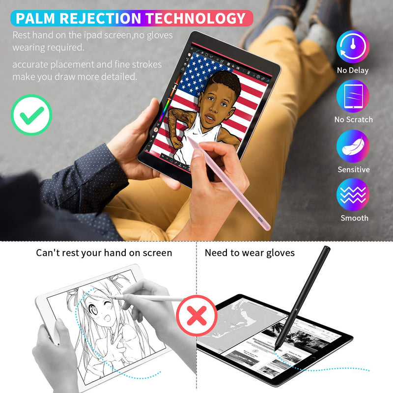  [AUSTRALIA] - Stylus Pen for ipad,with Palm Rejection,Tilt,Magnetic Function, Active Pencil Compatible with (2018-2021) Apple iPad Pro (11/12.9 Inch) iPad 6th/7th/8th/9th Gen,iPad Mini 5th Gen,iPad Air 3rd/4rd Gen pink