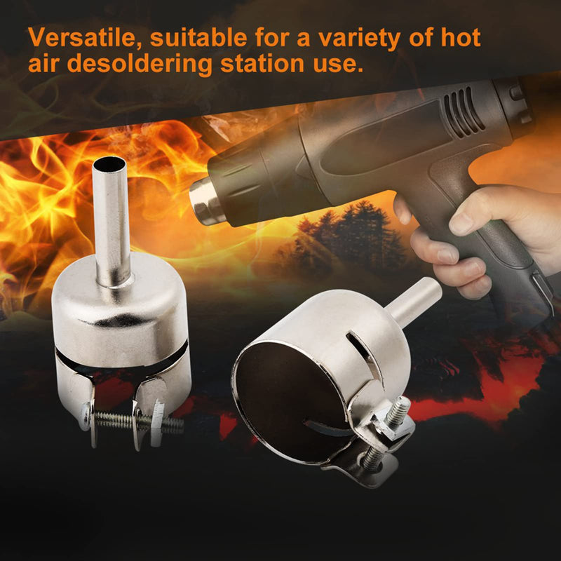  [AUSTRALIA] - 8PCS Nozzles Stainless Steel Round Hot Air Gun Nozzles Kits Hot Air Gun Attachments Soldering Station Repair Tools with Locking Screw (3/4/5/6/7/8/10/12 mm)