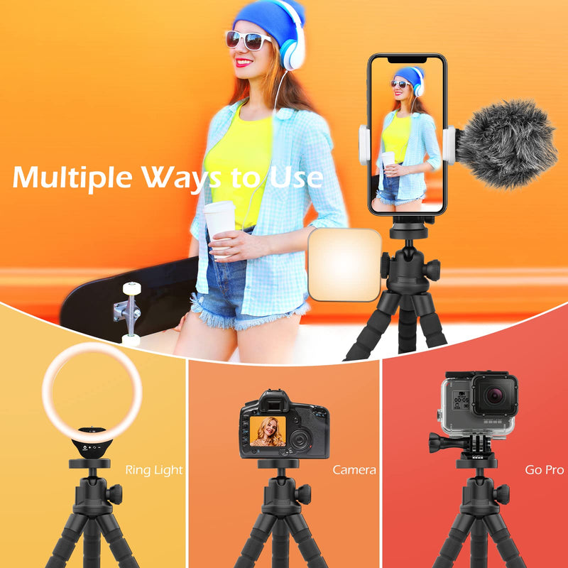  [AUSTRALIA] - 74’’ Camera Tripod Bundle with Cell Phone Tripod with Wireless Remote and Phone Holder, Compatible with Cellphone, Camera, Gopro