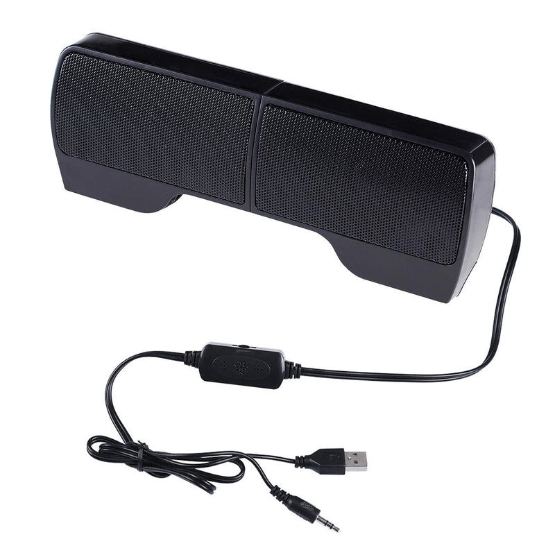  [AUSTRALIA] - ELENKER USB Computer Speaker, Laptop Speaker,PC Speaker,Mini Sound Bar Speaker for TV, Desktop, Laptop, Smartphone and Tablet, Black