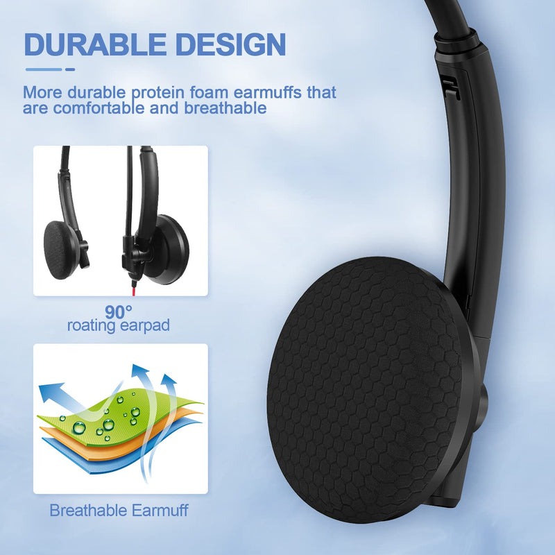  [AUSTRALIA] - NUBWO HW03 USB Headset with Microphone for PC - Headphones with Microphone for Laptop, Mac, Computer, in-Line Control, Ideal Headset for Work, Office, Classroom, Call Center, Zoom, Skype