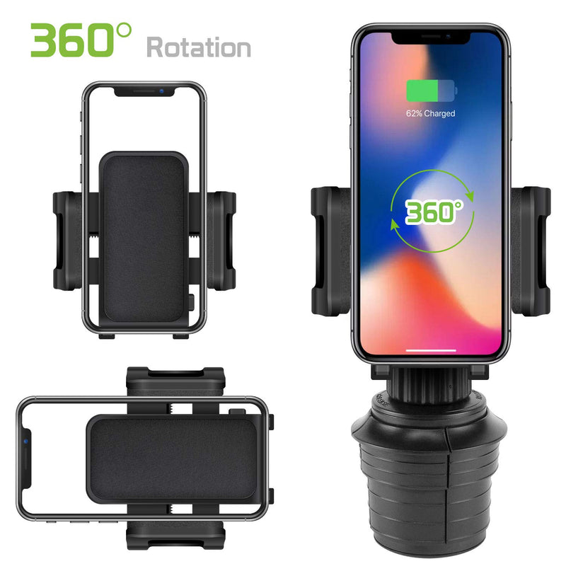 Cellet Universal Smartphone 360 Adjustable Cup Holder Mount, Hands Free Automobile Cradle Compatible with Apple iPhone Xs Max XR 8 Plus, Galaxy S10 S10e S10Plus, S9 S9Plus Note 9, GPS (6in Neck) 6in Neck - LeoForward Australia