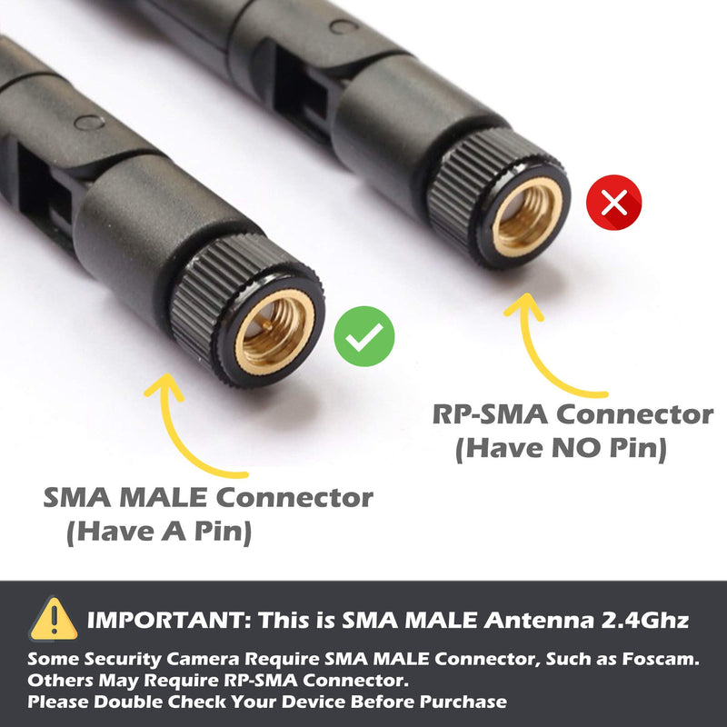 TECHTOO 9dBi WiFi Antenna with SMA Male (SMA-Plug) Connector Compatible W/Anran Haloview IP Camera & Other Wireless Security Camera Antenna - 2.4Ghz Wireless Networking Device (SMA-Plug 1Pack) SMA-Plug 1Pack - LeoForward Australia