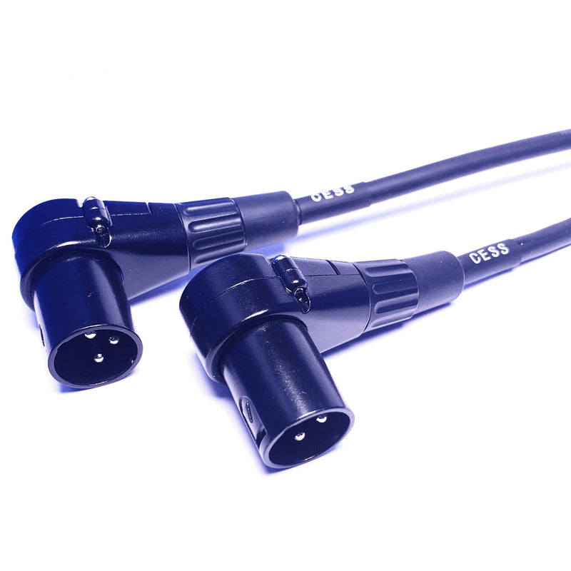  [AUSTRALIA] - CESS-043 XLR Right-Angle Male to Straight Female Microphone Extension Cable, 2 Pack