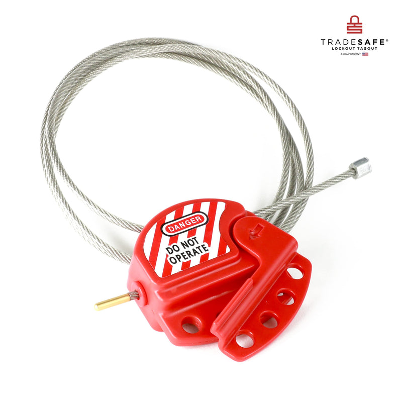  [AUSTRALIA] - TRADESAFE Lockout Tagout Cable Lock, 6 feet, Adjustable Steel Cable Lock Out, Vinyl Coating, OSHA Compliant, Premium Grade