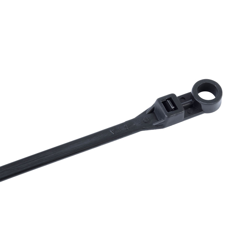  [AUSTRALIA] - Gardner Bender 48-308UVB Mounting Cable Tie, 8 inch, 50 lb, Electrical Wire and Cord Management, Nylon Zip Tie, 100 Pk, UV Resistant Black UV Black 100 Pack