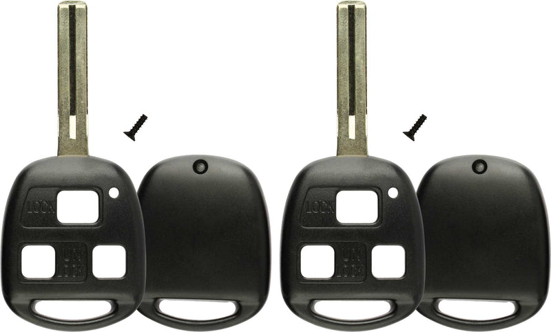 KeylessOption 2 Key Replacement Case Shell Keyless Entry Remote Fob Uncut Blade Fix Master for HYQ1512V, HYQ12BBT Black - LeoForward Australia