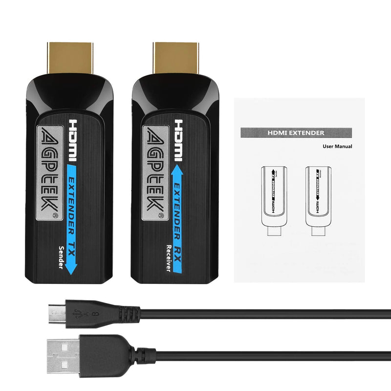  [AUSTRALIA] - 131ft/40m 1080P HDMI Extender Kit USB Powered Transmit HD Video Over Single Cat6/7/8 Cable Up for Laptop, PC, DVD Player 131ft/40m Black