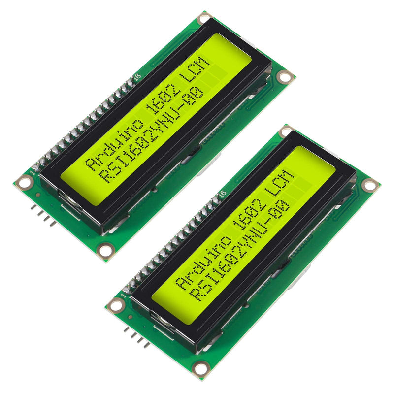  [AUSTRALIA] - DORHEA 2PCS 1602 16x2 LCD Module Shield Yellow-Green Backlight with IIC I2C Driver Serial Interface and LCD Module Display