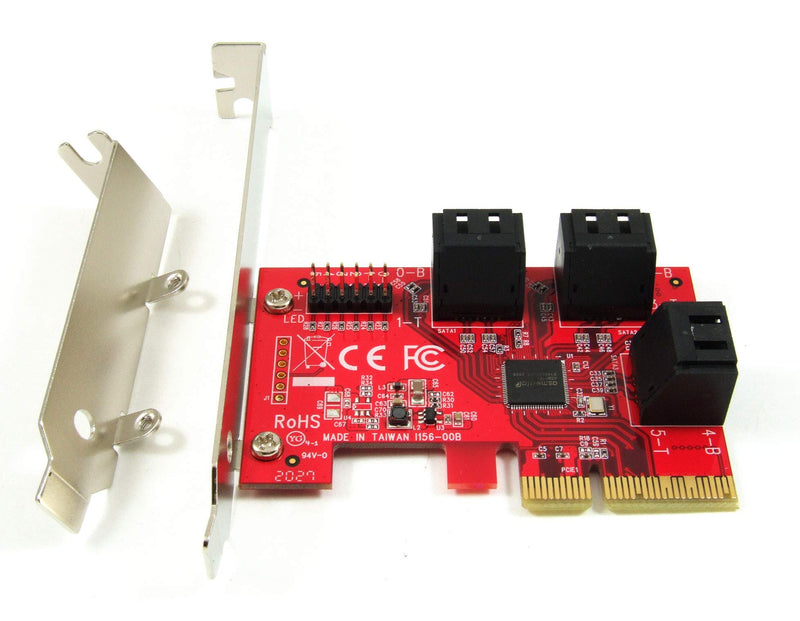  [AUSTRALIA] - Ableconn PEX-SA156 6-Port SATA 6G PCI Express x4 Host Adapter Card (ASMedia ASM1166 Controller)