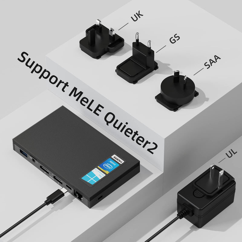  [AUSTRALIA] - MeLE 12V 2A DC to AC Power Adapter with Type C Port and UL UK GS SAA Standard Plugs for MeLE Mini PC Computer Quieter2 Quieter2Q Quieter2D