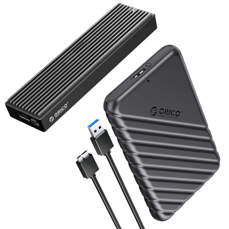  [AUSTRALIA] - ORICO 2.5" SATA SSD HDD Hard Drive Enclosure + M.2 NVMe SSD Enclosure, USB 3.1 Gen 2 (10 Gbps) to NVMe PCI-E M.2 SSD Case Support UASP