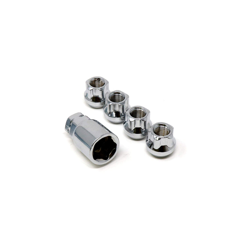  [AUSTRALIA] - White Knight 791307-1SAM Chrome M12x1.50 Open End Bulge Acorn Lug Nut Kit with Wheel Locks, 20 Pack