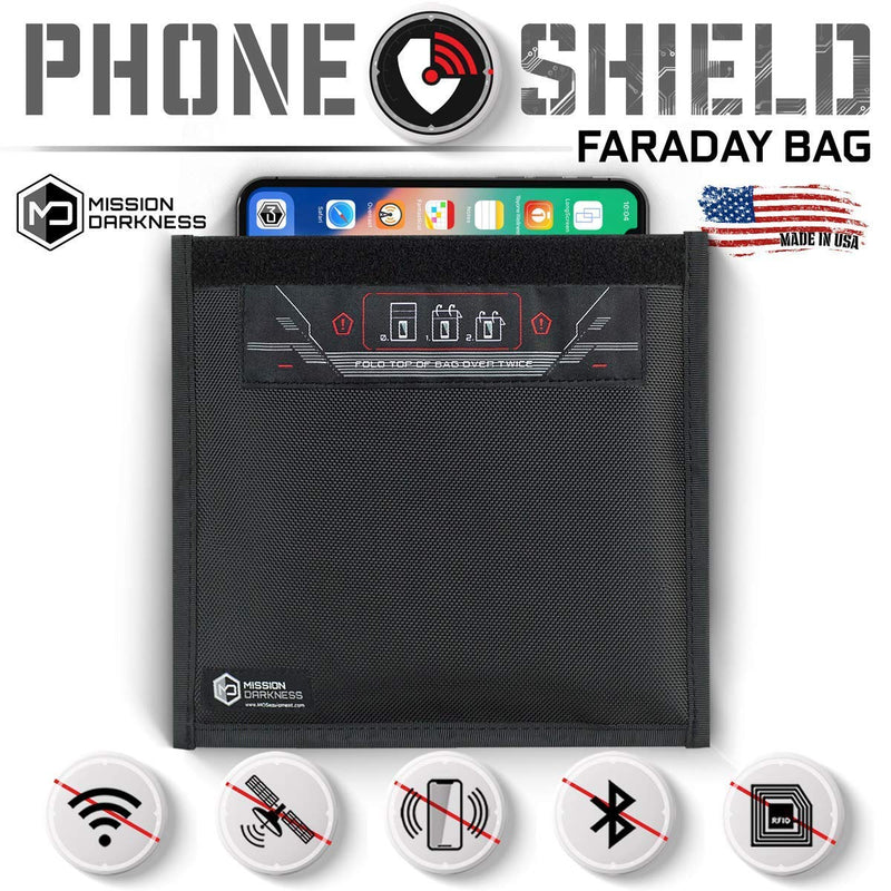  [AUSTRALIA] - Mission Darkness Non-Window Faraday Bag for Phones // Device Shielding for Law Enforcement, Military, Executive Privacy, Travel & Data Security, Anti-Hacking & Anti-Tracking Assurance