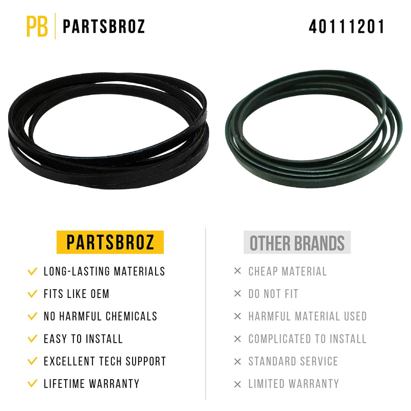 PartsBroz - Compatible with 40111201 Drum Belt for Maytag Dryers - Replaces WP40111201, AP6009126, 14218936, 40051501, 40051502, 59174, PS11742271, R0606549, WP40111201VP - LeoForward Australia