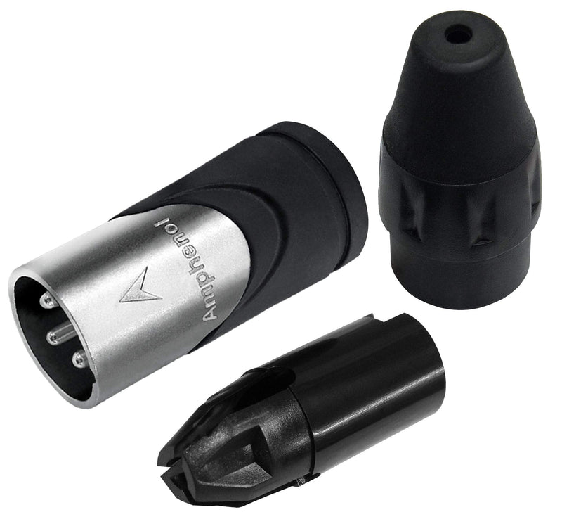 [AUSTRALIA] - 2 Units - 20 Foot - Gotham GAC-4/1 (Black) - Star Quad, Dual Shielded Balanced Male to Female Microphone Cables with Amphenol AX3M & AX3F Silver XLR Connectors - Custom Made by WORLDS BEST CABLES