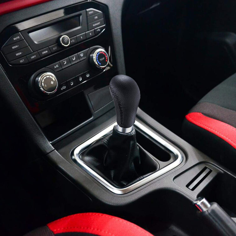  [AUSTRALIA] - Arenbel Automatic Shift Knob Leather Gear Stick Shifter Shifting Lever Head of Type R fit Most Universal Manual Cars, Black