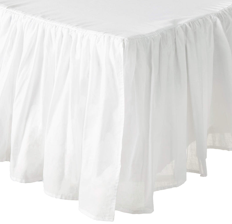  [AUSTRALIA] - Greenland Home Cotton Voile Dust Ruffle, 18-inch L, White Full