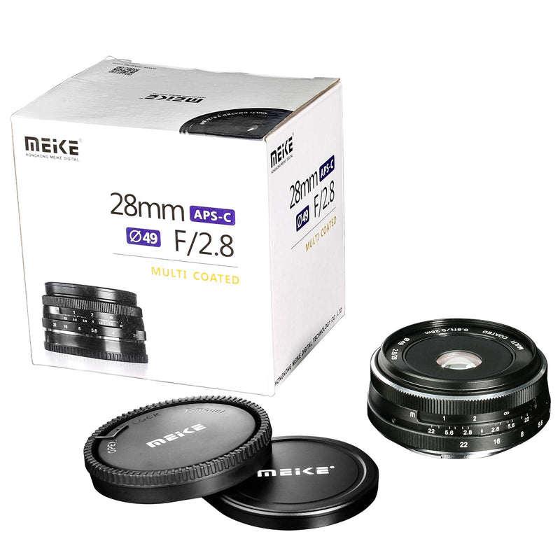  [AUSTRALIA] - Meike 28mm f2.8 APS-C Fixed Manual Focus Lens for Sony E Mount Mirrorless Camera NEX 3 3N 5 NEX 5T NEX 5R NEX 6 7 A6400 A5000 A5100 A6000 A6100 A6300 A6500