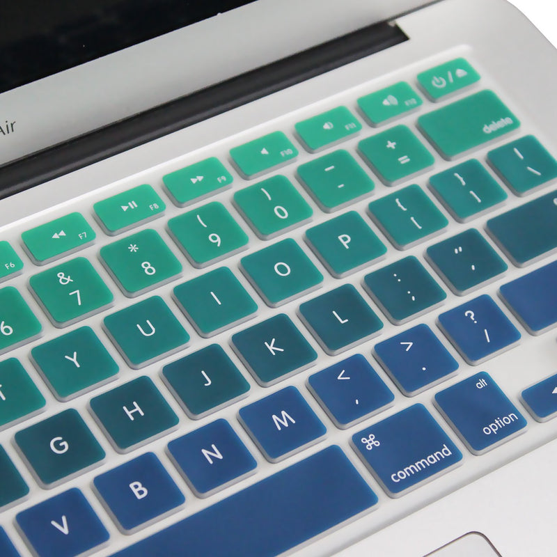 [AUSTRALIA] - Batianda New Ombre Color Keyboard Cover Protector Silicone Skin for Old Version MacBook Air 13" MacBook Pro 13" 15" 17" (with or w/Out Retina Display) - Gradient Green