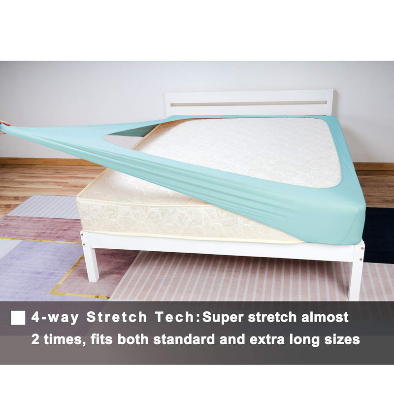  [AUSTRALIA] - StretchWrap Box Spring Cover - 4 Way Stretch Jersey Knit & Snug Fit, Ultra Soft, Wrinkle Free, Replacing Bed Skirt for Hotel and Home - Full, Baby Blue Full/Full XL