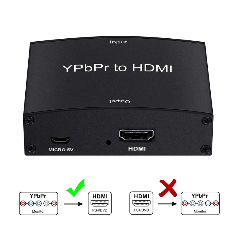  [AUSTRALIA] - Component to HDMI Adapter, YPbPr to HDMI Coverter + R/L, NEWCARE Component 5RCA RGB to HDMI Converter Adapter, Supports 1080P Video Audio Converter Adapter for DVD PSP to HDTV Monitor Component to HDMI