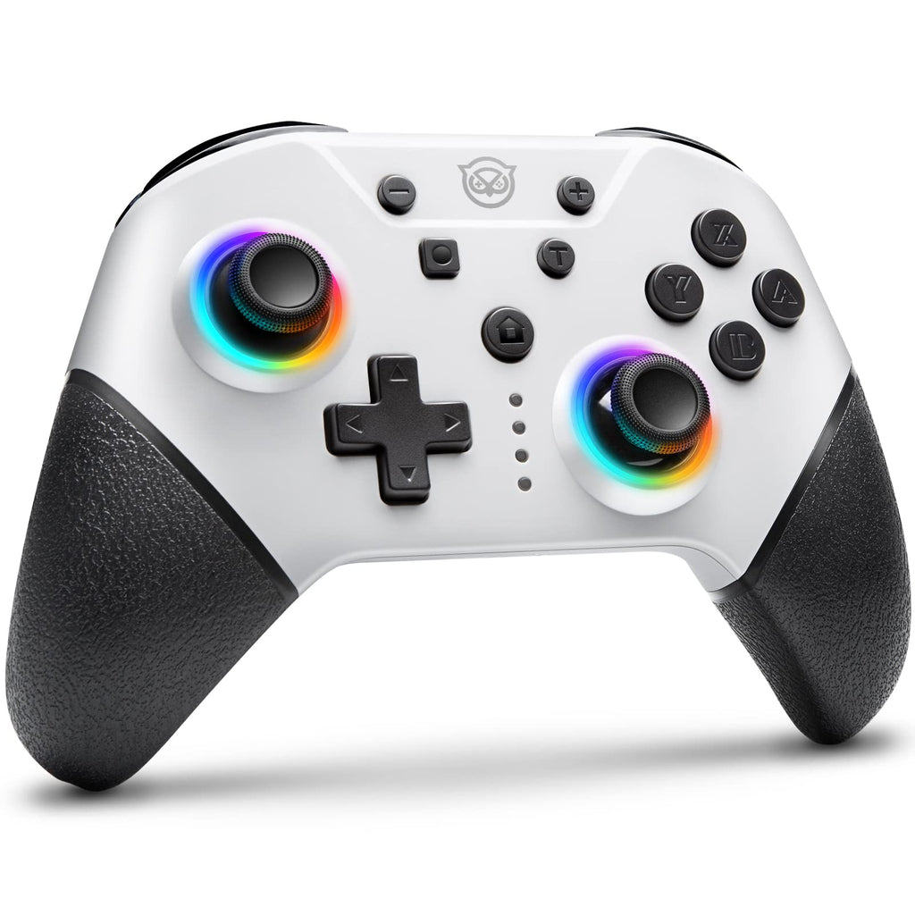  [AUSTRALIA] - NYXI Switch Controller with Hall Effect Joystick, Pro Controller Switch for Nintendo Switch/Lite/OLED, Hall Effect Controller with RGB Light, Programmable, Turbo, Vibration, Wake Up White