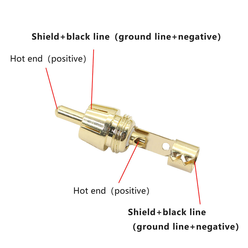 RCA Plug Solder Audio Video Cable Connectors,Gelrhonr Gold-Plated RCA Audio Connectors for Repair Speaker Cables-2pcs - LeoForward Australia