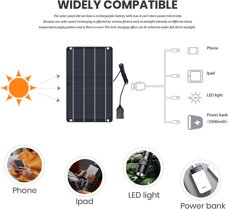  [AUSTRALIA] - 6W Solar Panel, 5V/1A Mini USB Solar Panel,IP67 Waterproof Monocrystalline Module DIY Solar Panel Kit with PET Material for Smart Phone, Small Fans Monitor Outdoor Security Camera 6W