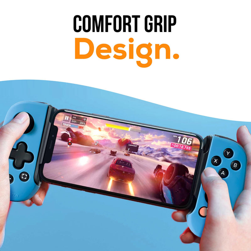  [AUSTRALIA] - AMARWEN Grip and Protection for Backbone Controller : Ergoomic Silicone Cover Sleeve Shell Skin - Anti-Slip Hold for Improved Gaming Experience [for iPhone ONLY] Blue - Thicker Grip