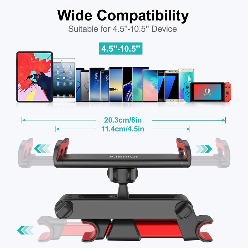  [AUSTRALIA] - Car Headrest Mount, Tablet Headrest Holder, Car Backseat Seat Mount Holder Universal 360° Rotating Adjustable for All 6"-10.5" Tablet iPad iPad Air iPad Mini,Samsung Galaxy,Cell Phones 4.5"-8" (Red) red