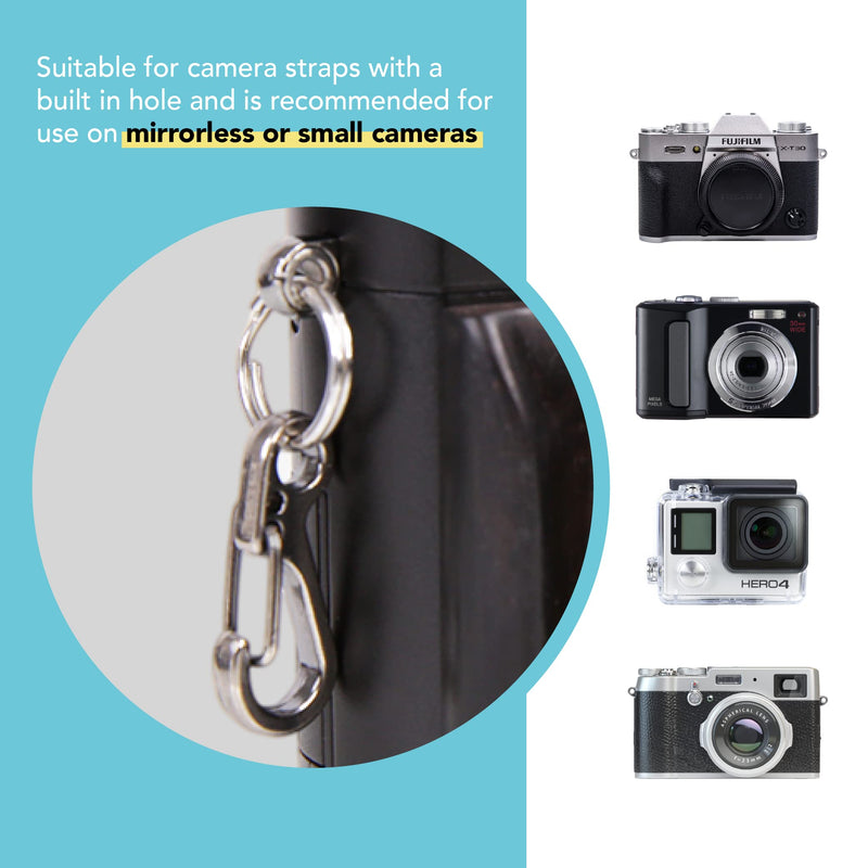  [AUSTRALIA] - Foto&Tech Small Quick Release Adapter Clip for Camera with Round Lugs for Camera Strap, 33lb Breaking Force (10 Set, Gray) 10 Pieces