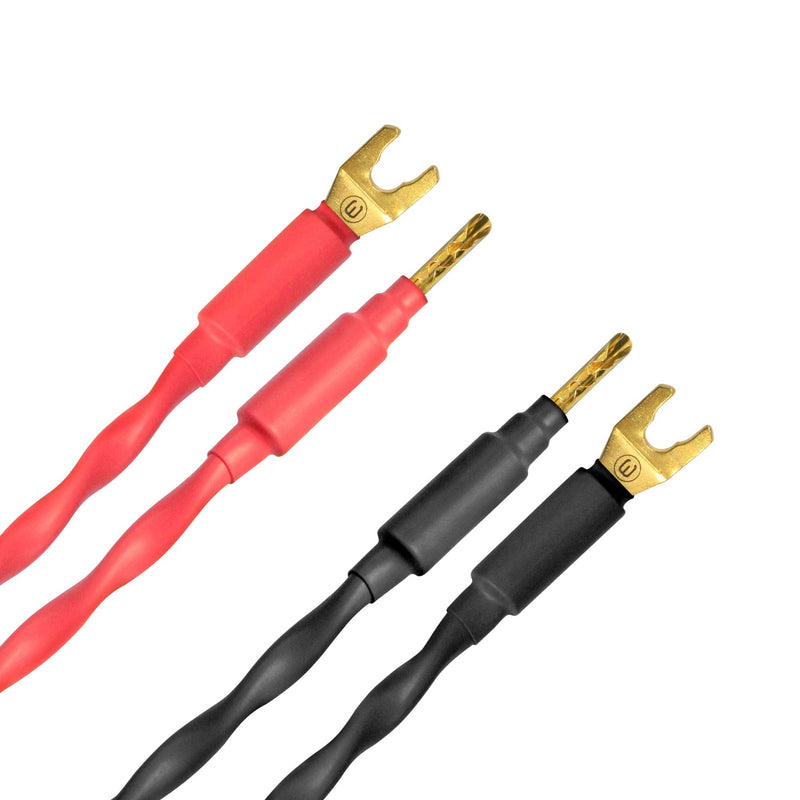  [AUSTRALIA] - 4 Units - 6 Inch - Canare 4S11 – Audiophile Grade - 11AWG - HiFi Speaker Jumper Cable Terminated with Gold Banana to Spade Connectors