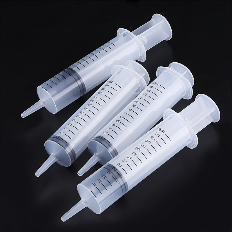  [AUSTRALIA] - Frienda 4 Pack Large Plastic Syringe for Scientific Labs and Dispensing Multiple Uses Measuring Syringe Tools (150 ml)